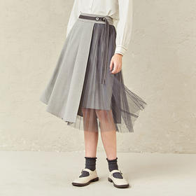 famecoco范可儿半身裙设计感小众不规则网纱裙F221HA007