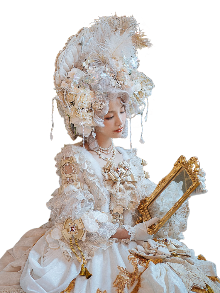 镜厅回响头纱扁帽 古典玩偶 lolita 头饰 全款