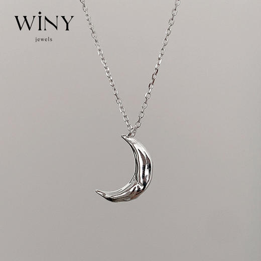 Winy925纯银流光月牙项链送女友闺蜜节日生日礼物 商品图1