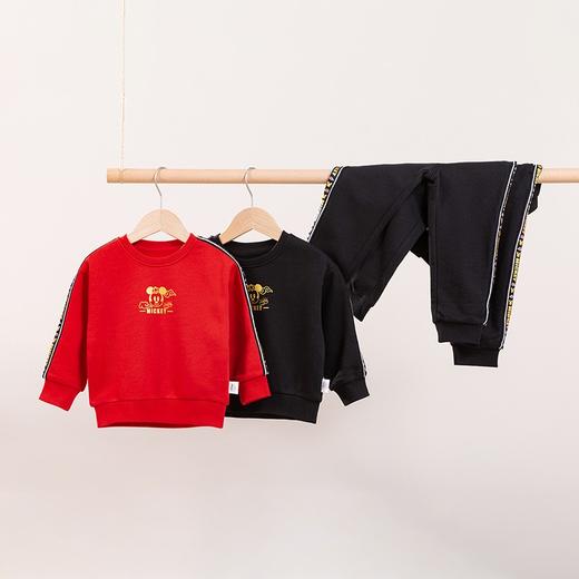 迪士尼童装男童套装中国风米奇抓绒卫衣套装国潮春新品 商品图6