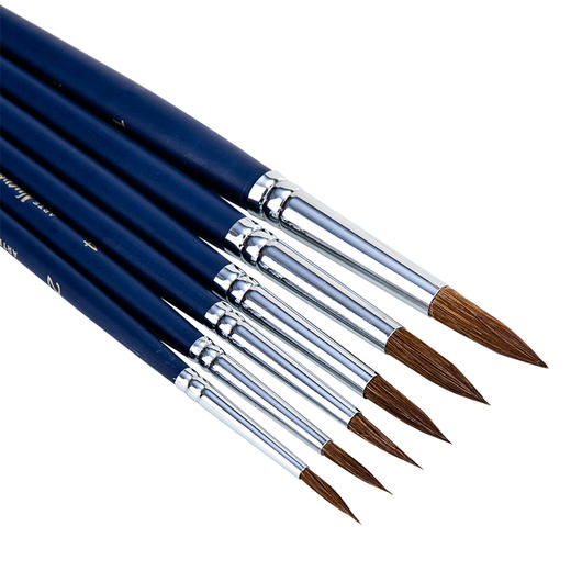 得力圆头混合毛画笔6支套装73893(蓝色)(6支/袋) 商品图2