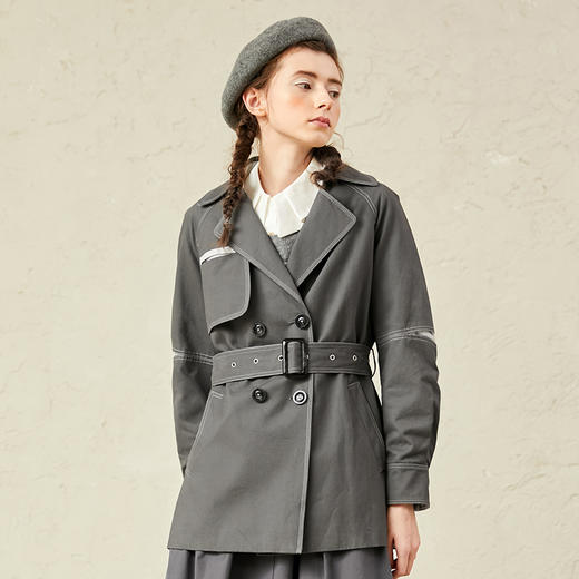 Famecoco范可儿外套春季收腰风衣女中长款F221AA002 商品图0