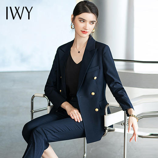 IWY/藏青色金属扣双排六粒扣经典商品西装套装 CP1487 商品图0