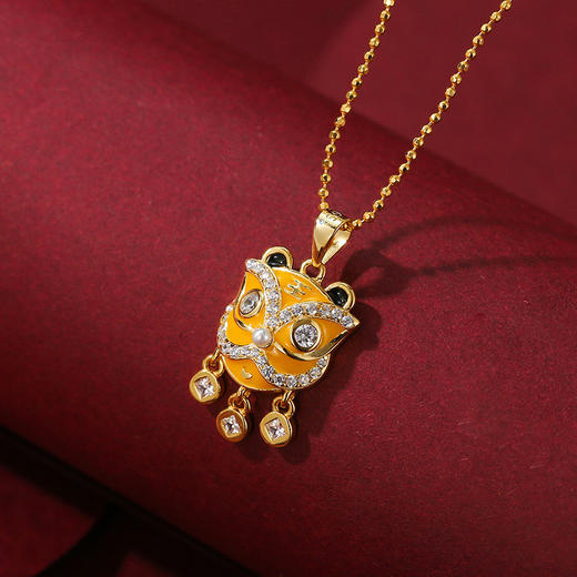 【亲子款】本命年生肖虎年925纯银项链女民族风饰品珐琅福字小老虎吊坠亲子 商品图7