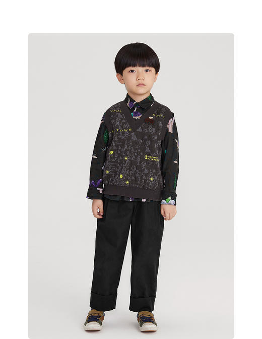 江南布衣童装22春装新款男女童时尚毛衫背心1MB302090 商品图3