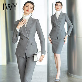 IWY/灰色时尚名媛气质职业装小个子西装套装高端酒店经理工作服OL CS1473
