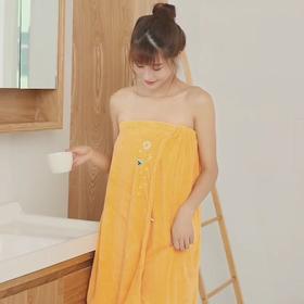 家减尘除漫幽幽小蜜蜂浴裙J8393浴巾家用女可穿可裹比纯棉吸水速干不掉毛洗澡浴裙浴袍