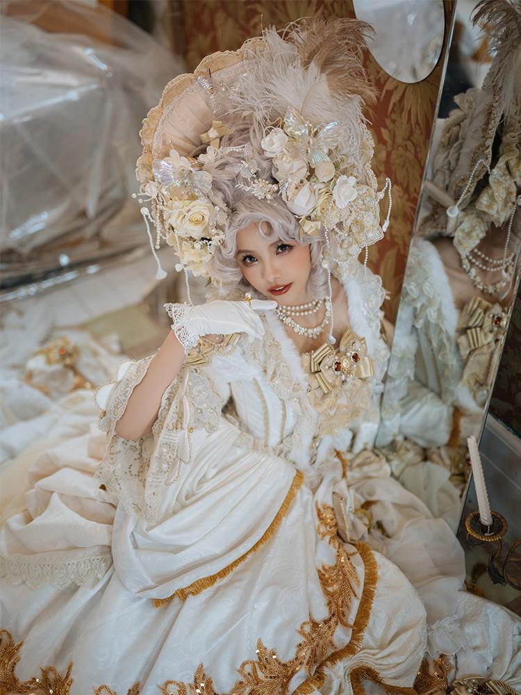 镜厅回响头纱扁帽 古典玩偶 lolita 头饰 全款