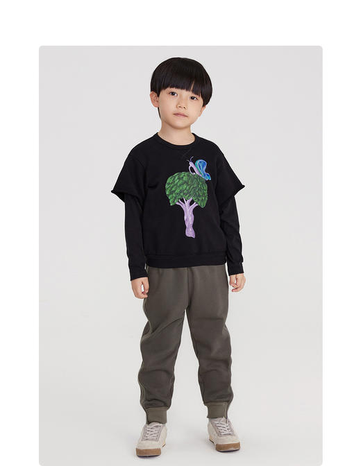 江南布衣童装22春装新款男女童拼接套头卫衣1MB400270 商品图6