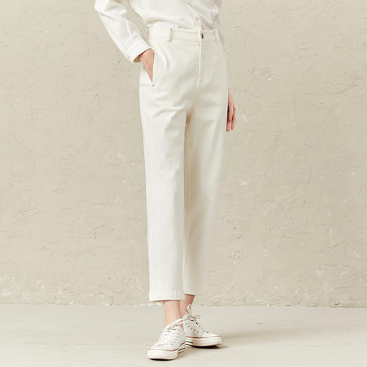 Famecoco范可儿裤子女春季时尚百搭宽松休闲裤F221GA014 商品图2