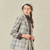 Famecoco范可儿格子西装外套女休闲灰色西服F221AW012 商品缩略图1