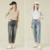 famecoco范可儿破洞牛仔裤女设计感小众直筒裤F221GA011 商品缩略图4