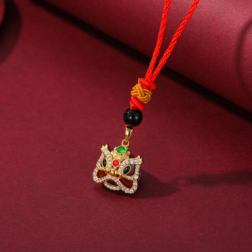 【虎年吊坠亲子款】S925纯银项链女生肖本命年虎年红玛瑙吊坠醒狮小众设计师饰品 商品图1