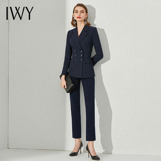 IWY/藏青色正装套装女气质通勤大学生公务员职场面试时尚商务正装CP1412 商品图0