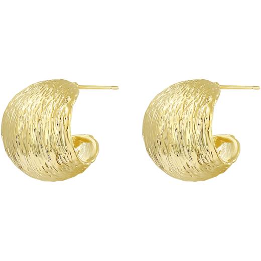 ZEGL复古褶皱耳环女ins高冷欧美耳钉小众设计感925银针秋冬耳饰品 商品图6