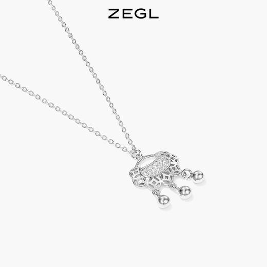 ZEGL925纯银平安锁项链女轻奢小众长命锁骨毛衣链送女友新年礼物 商品图1