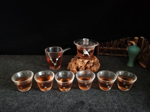 华艺银坊 踏梅八件套 可单选 家用茶杯会客茶杯 人工无铅玻璃杯 商品图0