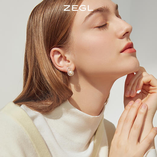 ZEGL天然珍珠葫芦耳钉女高级感轻奢气质耳环复古925银针秋冬耳饰 商品图3