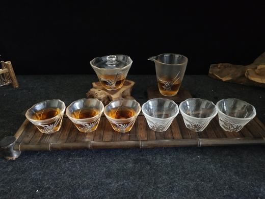 华艺银坊 幽兰八件套  可单选 家用茶具会客茶具  人工无铅玻璃杯 商品图0