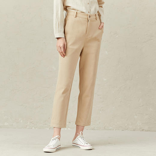 Famecoco范可儿裤子女春季时尚百搭宽松休闲裤F221GA014 商品图1