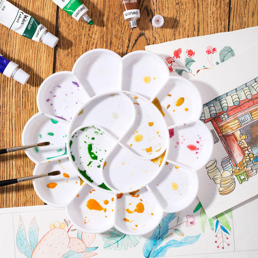 得力优酷调色盘9403白（14格19.5cm） 商品图4