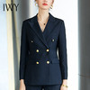 IWY/藏青色金属扣双排六粒扣经典商品西装套装 CP1487 商品缩略图3