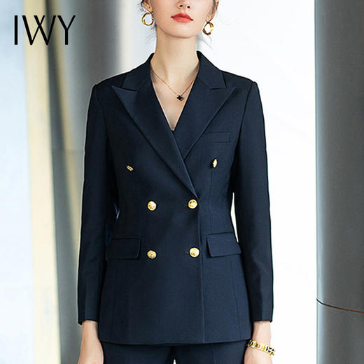 IWY/藏青色金属扣双排六粒扣经典商品西装套装 CP1487 商品图3
