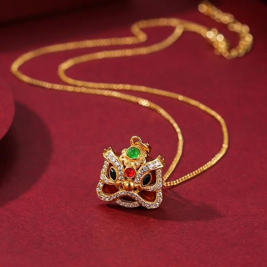 【虎年吊坠亲子款】S925纯银项链女生肖本命年虎年红玛瑙吊坠醒狮小众设计师饰品 商品图2