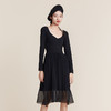 MIIDII谜底2022春新款简约优雅V领收腰显瘦针织连衣裙221MZ0328 商品缩略图1