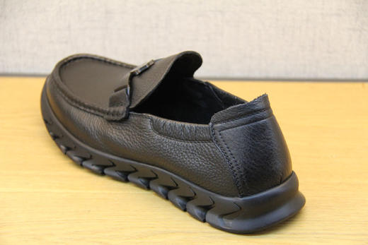 豪行春季新款10155181黑色休闲皮鞋一脚蹬软底舒适男单鞋爸爸鞋 专柜正品 商品图4