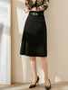 剩S 米思阳2024秋季新款时尚通勤不对称压褶收腰显瘦黑色半身裙0059 商品缩略图3