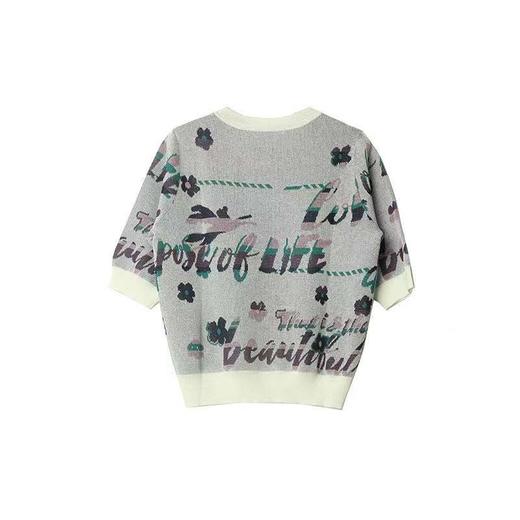 丽迪莎亚麻混纺提花休闲百搭针织衫KK13V2219 商品图3