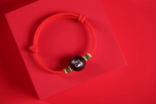 XYZT0378°紫檀镶银转运虎手链 商品图0