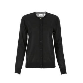 BURBERRY 博柏利 TB专属标识丝毛羊绒混纺开衫 女士针织开衫 黑色 8042203 A1189