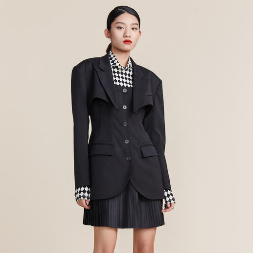 MIIDII谜底2022春新款高端系列西装外套胸衣式连衣裙221GL0073 商品图0