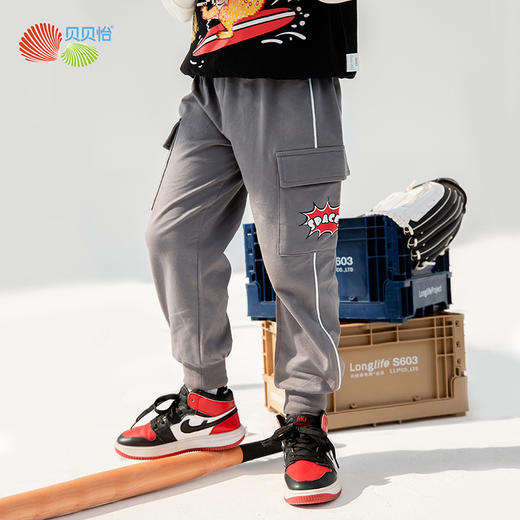 贝贝怡童装男童工装裤长裤春秋季新款中大儿童休闲运动洋气运动裤子 商品图0