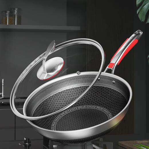 欧乐菲阿芙罗蜂巢三段式双环双面抗菌不锈钢炒锅（新款）OLO32K1 商品图4