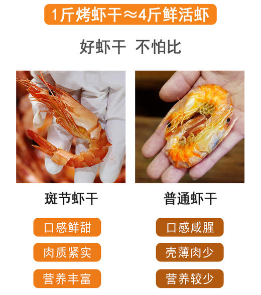 斑节虾 虾干大号特大竹节虾即食500g斑节虾对干虾烤虾海鲜干货 商品图7