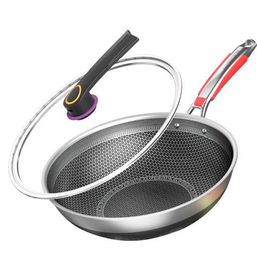 欧乐菲米力士蜂巢双面屏316不锈钢炒锅30cm 商品图1