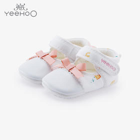 英氏22春秋新品婴儿软底学步鞋蝴蝶结浅口公主鞋步前YFXKJ12024A
