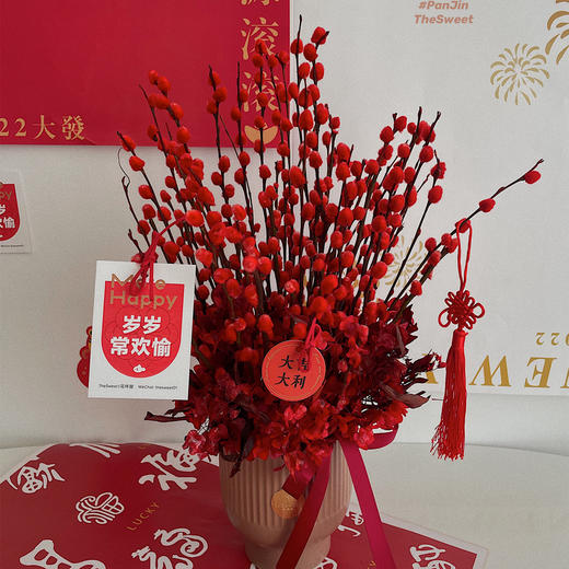 银柳迎客 · 年宵真花款 （含定制款陶瓷花器 ） 商品图0