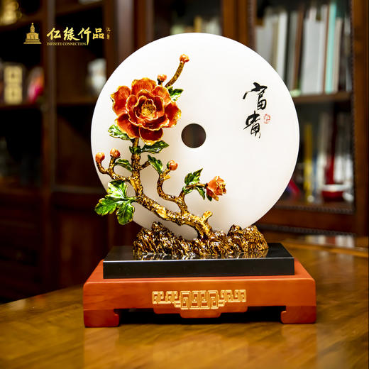 珐琅彩牡丹平安扣 商品图0