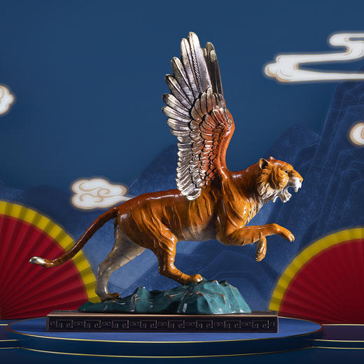 【朱炳仁铜】福虎添翼 虎年摆件 铜艺 非遗技艺 新年礼物 商品图2