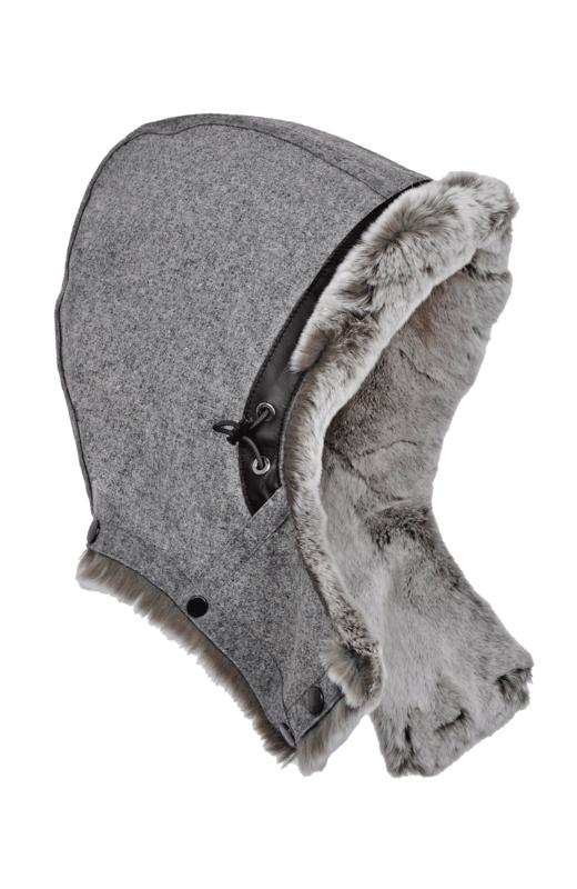 Frauenschuh - Kapuze Rexkanin - L - Darkflannel/Color - 女装 - 帽子 - 灰色 商品图0