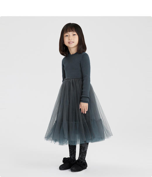 江南布衣童装22春装新款女童圆领毛衫连衣裙1MBGB0520 商品图2