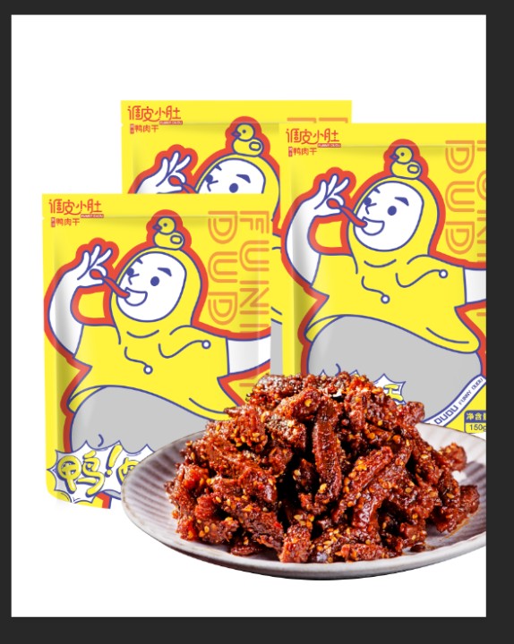 调皮小肚果汁鸭肉干150g
