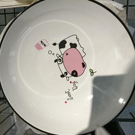 南山黄色卡通牛7.5寸盘 商品图0