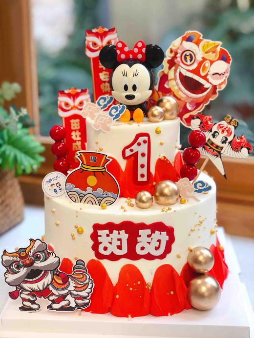 鼠米妮新年双层奶油蛋糕 下单前请仔细阅读商品详情 商品图0
