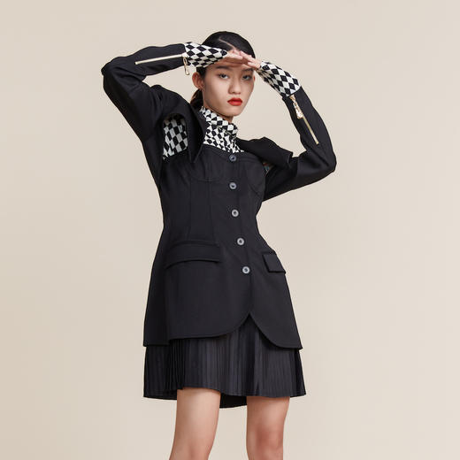 MIIDII谜底2022春新款高端系列西装外套胸衣式连衣裙221GL0073 商品图1