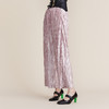 MIIDII谜底2022春款商端系列压褶丝绒休闲高腰直筒裤女221GK0037 商品缩略图1